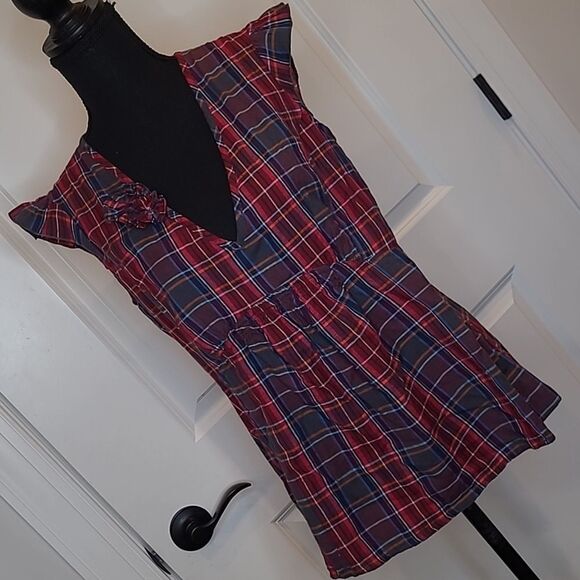 Red Camel Plaid Tank Blouse - Picture 1 of 13